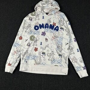Disney Our Universe Stitch Ohana All Over Print Hoodie Sweatshirt Women's SM